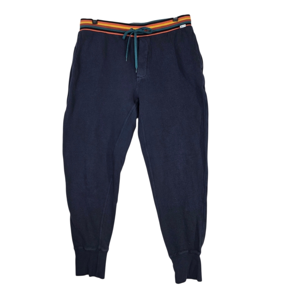 Paul Smith Navy Blue Track Pants with Multicolor Waistband